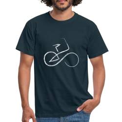 Spreadshirt Fahrrad Minimalistisches Design Geschenkidee Männer T-Shirt, XL, Navy von Spreadshirt