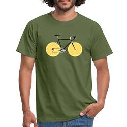 Spreadshirt Fahrrad Zitrone Rennrad Geschenk Zitronenfahrrad Männer T-Shirt, 3XL, Militärgrün von Spreadshirt