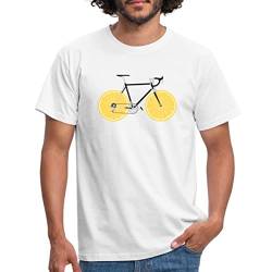 Spreadshirt Fahrrad Zitrone Rennrad Geschenk Zitronenfahrrad Männer T-Shirt, XXL, weiß von Spreadshirt
