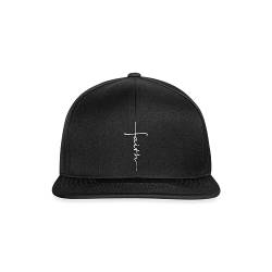 Spreadshirt Faith Glaube Kreuz Religion Christentum Snapback Cap, One Size, Schwarz/Schwarz von Spreadshirt