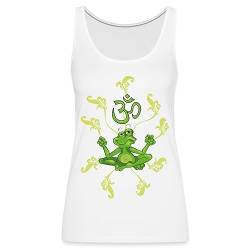 Spreadshirt Frosch beim Yoga Frauen Premium Tank Top, L, weiß von Spreadshirt