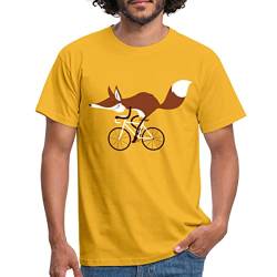 Spreadshirt Fuchs Auf Rennrad Männer T-Shirt, L, Gelb von Spreadshirt