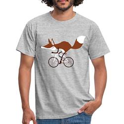 Spreadshirt Fuchs Auf Rennrad Männer T-Shirt, XL, Grau meliert von Spreadshirt