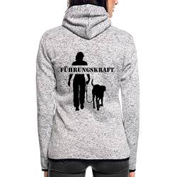 Spreadshirt Führungskraft Hundebesitzerin Gassi Gehen Mit Hund Frauen Kapuzen-Fleecejacke, XL, Hellgrau meliert von Spreadshirt