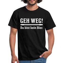Spreadshirt GEH Weg Du Bist Kein Bier Spruch Männer T-Shirt, L, Schwarz von Spreadshirt