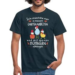 Spreadshirt Gärtner Mit Hühnern Möchte Im Garten Arbeiten Spruch Männer T-Shirt, XXL, Navy von Spreadshirt