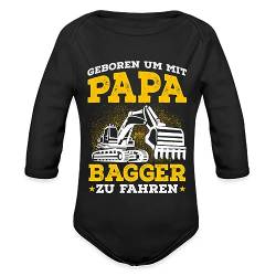 Spreadshirt Geboren Um Mit Papa Bagger Zu Fahren Spruch Baby Bio-Langarm-Body, 62 (2-3 M.), Schwarz von Spreadshirt