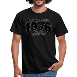 Spreadshirt Geburtstag - Established 1976 - Aged to Perfection Männer T-Shirt, XXL, Schwarz von Spreadshirt