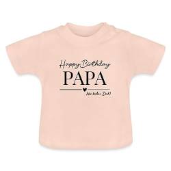 Spreadshirt Geburtstag Papa Happy Birthday Vater Geschenke Baby Bio-T-Shirt mit Rundhals, 12-18 Monate, Kristallrosa von Spreadshirt
