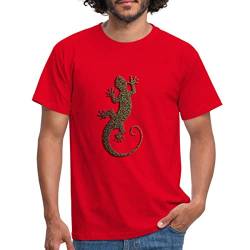 Spreadshirt Gecko Salamander Eidechse Männer T-Shirt, L, Rot von Spreadshirt