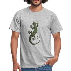 Spreadshirt Gecko Salamander Eidechse Männer T-Shirt, XL, Grau meliert von Spreadshirt