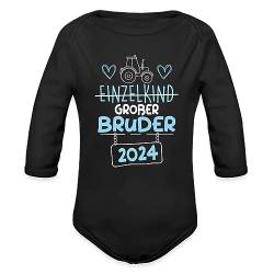 Spreadshirt Großer Bruder 2024 Baby Bio-Langarm-Body, 80 (9-12 M.), Schwarz von Spreadshirt