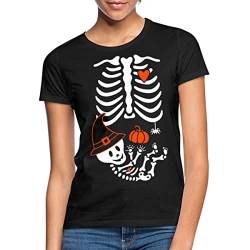 Spreadshirt Halloween Kostüm Schwangerschaft Baby Hexe Frauen T-Shirt, XL, Schwarz von Spreadshirt