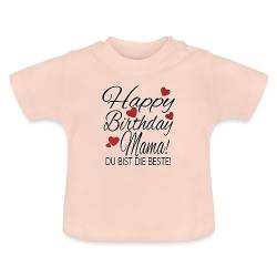 Spreadshirt Happy Birthday Mama Geburtstag Baby Bio-T-Shirt mit Rundhals, 6-12 Monate, Kristallrosa von Spreadshirt