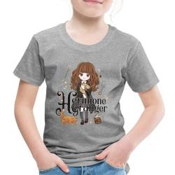 Spreadshirt Harry Potter Hermine Granger Kinder Premium T-Shirt, 134/140 (8 Jahre), Grau meliert von Spreadshirt