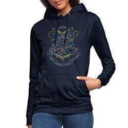 Spreadshirt Harry Potter Hogwarts Elemente Frauen Hoodie, M, Navy von Spreadshirt