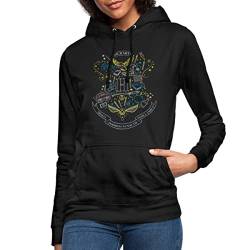 Spreadshirt Harry Potter Hogwarts Elemente Frauen Hoodie, XXL, Schwarz von Spreadshirt