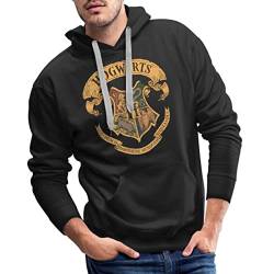 Spreadshirt Harry Potter Hogwarts Wappen Männer Premium Hoodie, 3XL, Schwarz von Spreadshirt