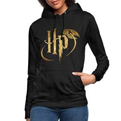 Spreadshirt Harry Potter Logo HP Frauen Hoodie, XXL, Schwarz von Spreadshirt