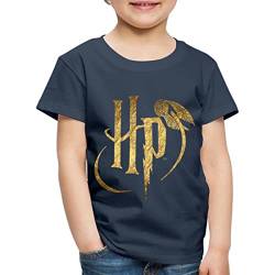 Spreadshirt Harry Potter Logo HP Kinder Premium T-Shirt, 134/140 (8 Jahre), Navy von Spreadshirt