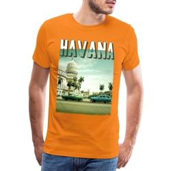 Spreadshirt Havana - Cuba Männer Premium T-Shirt, XL, Orange von Spreadshirt