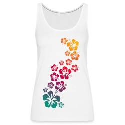 Spreadshirt Hibiskus Blüten Frauen Premium Tank Top, M, weiß von Spreadshirt