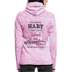 Spreadshirt Ich Arbeite Hart Hund Luxusleben Frauen Kapuzen-Fleecejacke, XL, Lila meliert von Spreadshirt