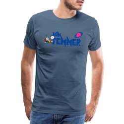 Spreadshirt Jan Tenner Logo Mit Raumschiff Silbervogel Männer Premium T-Shirt, 3XL, Blaugrau von Spreadshirt