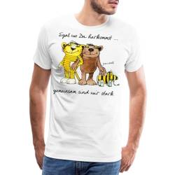 Spreadshirt Janosch Bär Tigerente Tiger Gemeinsam Stark Männer Premium T-Shirt, L, weiß von Spreadshirt