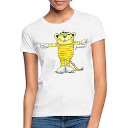 Spreadshirt Janosch Tiger Pose Frauen T-Shirt, M, weiß von Spreadshirt