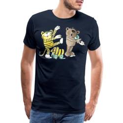 Spreadshirt Janosch Tiger und Freunde Machen Musik Männer Premium T-Shirt, L, Navy von Spreadshirt