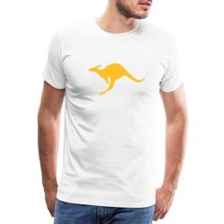 Spreadshirt Känguru Australien Beuteltier Männer Premium T-Shirt, M, weiß von Spreadshirt