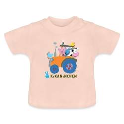 Spreadshirt KiKANiNCHEN Kaninchen Ausflug Mit Traktor Baby Bio-T-Shirt mit Rundhals, 18-24 Monate, Kristallrosa von Spreadshirt