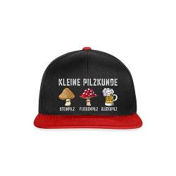 Spreadshirt Kleine Pilzkunde Bier Geschenk Biergeschenke Für Männer Snapback Cap, One Size, Schwarz/Rot von Spreadshirt