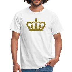 Spreadshirt Krone König Königin Prinz Prinzessin Royal Kopfschmuck Kreuz Männer T-Shirt, XL, weiß von Spreadshirt