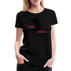 Spreadshirt LINE Dance Frauen Premium T-Shirt, L, Schwarz von Spreadshirt