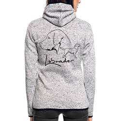 Spreadshirt Labrador Hund Hundebesitzer Hundemama Frauen Kapuzen-Fleecejacke, S, Hellgrau meliert von Spreadshirt