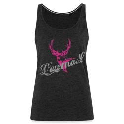 Spreadshirt Lausmadl Bayrisch Hirsch Wiesn Frauen Premium Tank Top, 3XL, Anthrazit von Spreadshirt