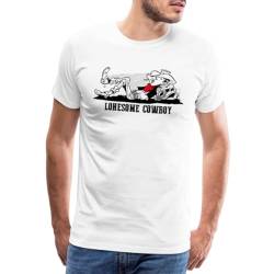 Spreadshirt Lucky Luke Lonesome Cowboy Männer Premium T-Shirt, XL, weiß von Spreadshirt