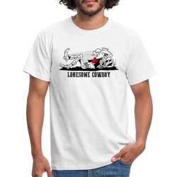 Spreadshirt Lucky Luke Lonesome Cowboy Männer T-Shirt, XL, weiß von Spreadshirt