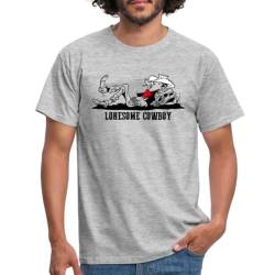 Spreadshirt Lucky Luke Lonesome Cowboy Männer T-Shirt, XXL, Grau meliert von Spreadshirt