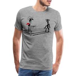 Spreadshirt Lucky Luke Schneller als Sein Schatten Männer Premium T-Shirt, XXL, Grau meliert von Spreadshirt