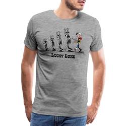 Spreadshirt Lucky Luke Verhaftet Dalton Brüder Männer Premium T-Shirt, XL, Grau meliert von Spreadshirt