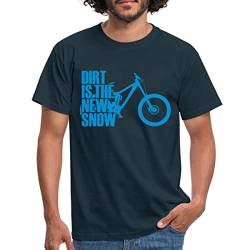 Spreadshirt MTB Downhill Dirt is The New Snow Männer T-Shirt, XL, Navy von Spreadshirt