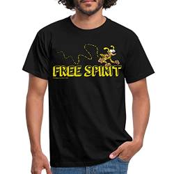 Spreadshirt Marsupilami Free Spirit Spruch Männer T-Shirt, S, Schwarz von Spreadshirt