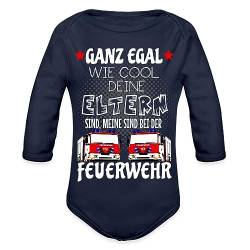 Spreadshirt Meine Eltern Sind Bei Der Feuerwehr Baby Bio-Langarm-Body, 56 (0-1 M.), Dunkelnavy von Spreadshirt