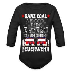 Spreadshirt Meine Eltern Sind Bei Der Feuerwehr Baby Bio-Langarm-Body, 56 (0-1 M.), Schwarz von Spreadshirt