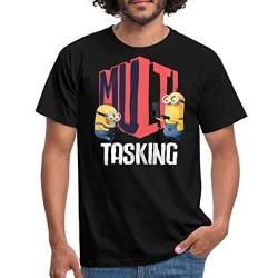 Spreadshirt Minions Dave Und Kevin Multitasking Männer T-Shirt, 3XL, Schwarz von Spreadshirt