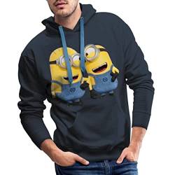 Spreadshirt Minions Phil Und Stuart Lustig Männer Premium Hoodie, 4XL, Navy von Spreadshirt