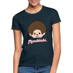 Spreadshirt Monchhichi Portrait Gesicht Frauen T-Shirt, M, Navy von Spreadshirt